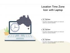 Location time zone icon with laptop