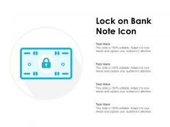 Lock on bank note icon