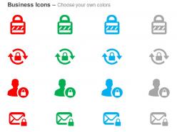 Lock process male icon email locked ppt icons graphics