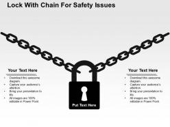 Lock with chain for safety issues flat powerpoint design