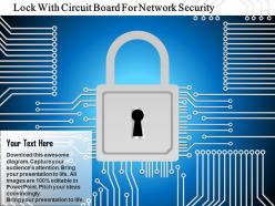 Lock with circuit board for network security ppt slides