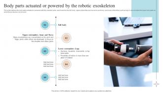 Locomotion Body Parts Actuated Or Powered By The Robotic Exoskeleton