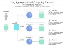 Log aggregator cloud computing standard architecture patterns ppt powerpoint slide