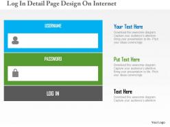 Log in detail page design on internet flat powerpoint design