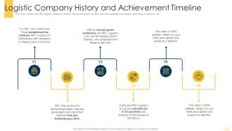 Logistic company history and achievement building an effective logistic strategy for company