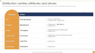 Logistic Company Profile Distribution Centres Attributes And Drivers