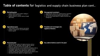 Logistics And Supply Chain Business Plan Powerpoint Presentation Slides Content Ready Multipurpose