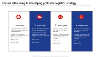 Logistics And Supply Chain Management Factors Influencing In Developing Profitable Logistics Strategy