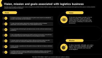 Logistics And Supply Chain Vision Mission And Goals Associated With Logistics Business BP SS