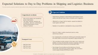 Logistics And Transportation Automation System Expected Solutions To Day To Day Problems In Shipping
