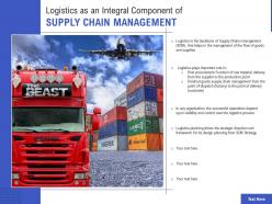 Logistics as an integral component of supply chain management