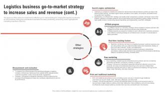 Logistics Business Go To Market Strategy Logistics Center Business Plan BP SS Pre-designed Graphical