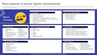 Logistics Business Plan Buyer Personas To Increase Logistics Personalization BP SS