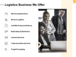 Logistics Business We Offer Ppt Powerpoint Presentation Image