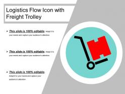 Logistics flow icon with freight trolley