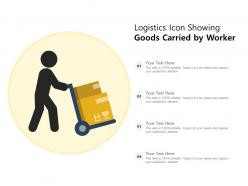 Logistics icon showing goods carried by worker