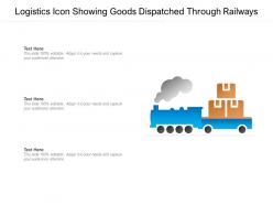 Logistics icon showing goods dispatched through railways