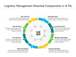 Logistics management essential components in 8 pie