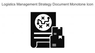 Logistics Management Strategy Document Monotone Icon In Powerpoint Pptx Png And Editable Eps Format