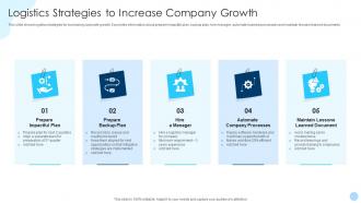 Logistics Strategies To Increase Company Growth