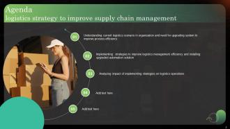Logistics Strategy To Improve Supply Chain Management Powerpoint Presentation Slides Captivating Pre-designed
