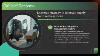 Logistics Strategy To Improve Supply Chain Management Powerpoint Presentation Slides Adaptable Pre-designed