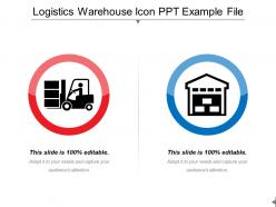 Logistics warehouse icon ppt example file