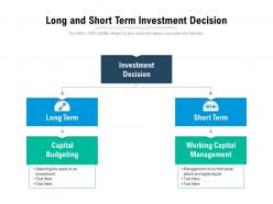 Long and short term investment decision