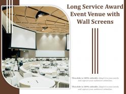 Long service award event venue with wall screens
