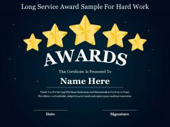 Long service award sample for hard work