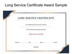 Long service certificate award sample