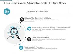 Long term business and marketing goals ppt slide styles