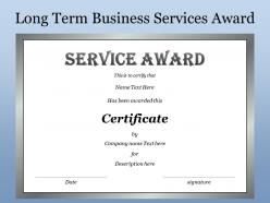 Long term business services award
