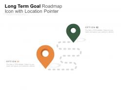 Long term goal roadmap icon with location pointer