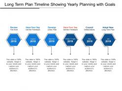 Long Term Plan Timeline Showing Yearly Planning With Goals