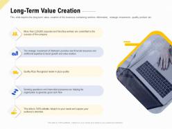Long term value creation financing for a business by private equity