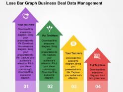 Lose bar graph business deal data management flat powerpoint design