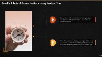 Losing Precious Time As An Adverse Effect Of Procrastination Training Ppt
