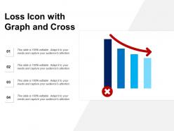 Loss icon with graph and cross