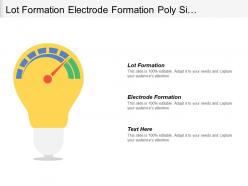 Lot formation electrode formation poly si formation contact etching