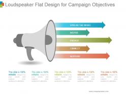 Loudspeaker flat design for campaign objectives ppt design