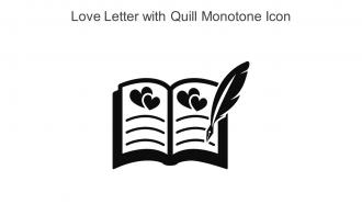 Love Letter With Quill Monotone Icon In Powerpoint Pptx Png And Editable Eps Format