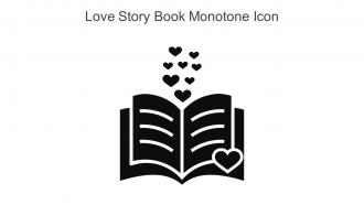 Love Story Book Monotone Icon In Powerpoint Pptx Png And Editable Eps Format