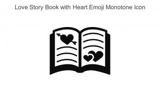 Love Story Book With Heart Emoji Monotone Icon In Powerpoint Pptx Png And Editable Eps Format