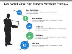 Low added value high margins monopoly pricing real environment
