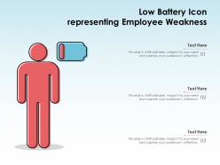 Low Battery Icon Representing Employee Weakness