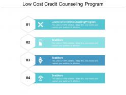 Low cost credit counseling program ppt powerpoint presentation visual aids slides cpb