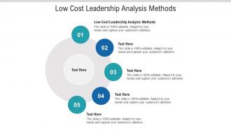 Low cost leadership analysis methods ppt powerpoint presentation model deck cpb