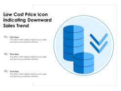 Low cost price icon indicating downward sales trend