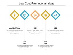 Low cost promotional ideas ppt powerpoint presentation styles deck cpb